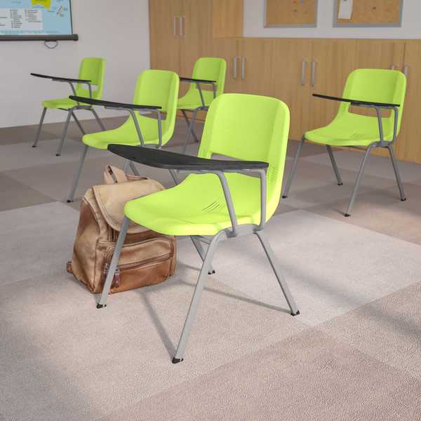 Flash Furniture Green Ergonomic Shell Chair with Left Handed Flip